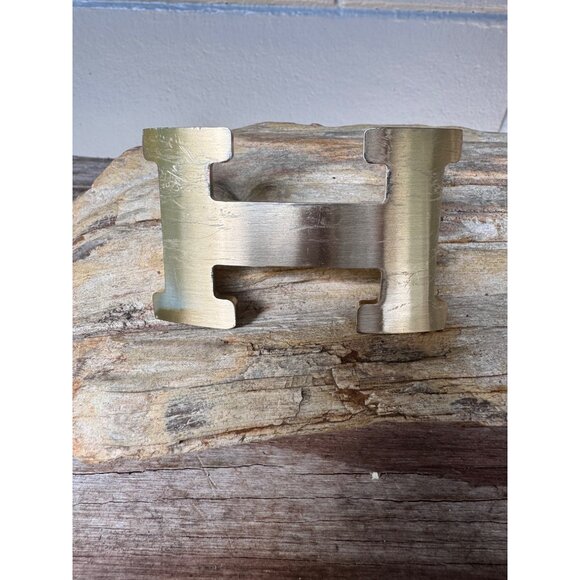 Hermès H Constance Belt Buckle Gold Tone Brushed Finish Fits 32mm Strap - Picture 4 of 10